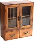 Wood Storage Cabinet With Clear Display Door - 12 x14 x5  Wall Shelf - Candle   