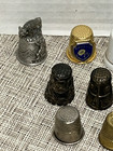 Vintage Sewing Thimble Lot Of 13 Mixed Styles   Materials Advertising States