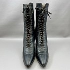 Antique Women s Victorian Edwardian Black Lace Up Leather Boots Made In Iowa