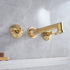 Unlacquered Solid Brass Wall-mount Sink Faucet  Antique Basin Vanity Faucet