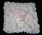 Little Me Floral Bunny Security Blanket Baby Lovey Pink White Rattle New Nwt