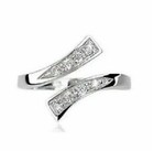 14k White Gold Plated Adjustable Toe Ring Round Cut Simulated Diamond Women s