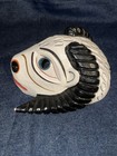 Vintage Unique Hand Carved Painted Wooden Ram Mask Traditional Folk Art Horns