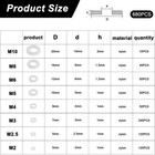 680pcs Nylon Flat Washer Assortment Kit  8 Sizes M2-m10  White