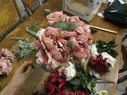 Wedding Flowers Bouquet Flower Silk Plastic Arrangement Huge Lot Red White Pink