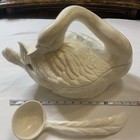 Vtg Large Cream Painted Glossy Ceramic Swan Soup Tureen  Punch Bowl  With Ladle