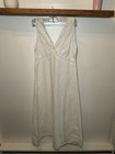 Vintage White Sleeveless V-neck Lace Midi Night Gown Dress Women s Size Medium