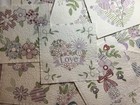 Set Of 10 Unfinished  Embroidered Floral Quilt Blocks - Cottage Theme  8x8  Each