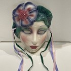 Vintage Clay Art Mask Glazed Ceramic Masks-set Of 2 Wall Decor 