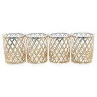 Mcm Culver 22-karat Gold Barware Rocks Glasses Diamond 1960   s Signed Set Of 7