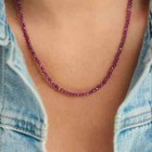 Natural Ruby Choker Necklace Faceted Beads Healing Reiki Energy Jewelry Women