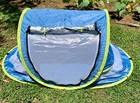 Nequare Blue And Lime Green Baby Beach Tent Easy Popup Sunshade With Bug Net