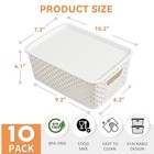 10 Pack Plastic Storage Bins With Lids  Stackable Plastic Storage Baskets For 