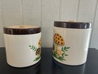 Vintage Sears Roebuck 1979 Merry Mushroom Set Of 2 Lacquerware Canister Set