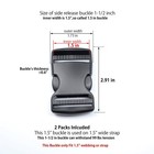 Baitoo Side Release Buckles 1 1 2 Inch Heavy Duty Dual Adjustable Plastic Buckle