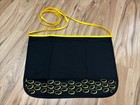 Denny   s Server Waist Apron Half Reversible Uniform Black Yellow - 2 Pockets -new