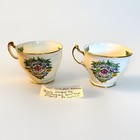 Vintage Hammersley 1953 Queen Elizabeth Ii Coronation Bone China Tea Cups Pair