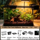5 Gallon Fish Tank Aquarium Plastic Starter Kit W  Filter Led Light Sponge  