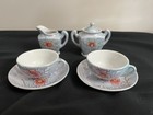 Vintage 1930 s 20 Piece Blue Lusterware Child   s Tea Set Red Made In Japan