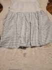 Vintage Noel Joanna  Inc Nursery Crib Skirt Dust Ruffle Blue And White Stripes