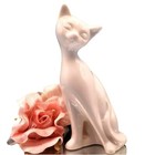 White Porcelain Siamese Cat Figurine Japan Otagiri Omc C 1950s Kitty Collectible