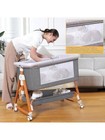 3 In 1 Baby Bassinet Bedside Sleeper  6 Height Adjustable  Wheels  Mosquito Net