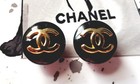 2 Chanel Steel Stamped Cc Black Gold Round Button 20mm Set Of 2