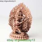 11cm Exquisite Red Copper Carve Yamantaka Statue Tibet Buddhism Dharmapalas