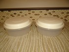 Lot Of 2 Vintage Rubbermaid Servin Saver  5 Round Container 22 Cups Clear W lids