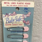 Vintage Baby-safe Diaper Safety Pins 4-pack Pink Lined Heads Item No  46