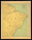 Antique Map Of Brazil Wall Art South America 1920s Old Original Rio De Janeiro