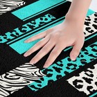 Leopard Zebra Bathroom Rugs 16 x24  Cheetah Teal White Black Bath Rugs For Sh   