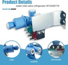 Refrigerator Water Valve For W10408179 Whirlpool Kenmore Kitchenaid Roper Imv708