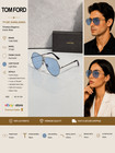 Tom Ford Tf1281 Aviator Sunglasses Gunmetal Frame Light Blue Lens 63-10-135mm