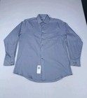 Van Heusen Dress Shirt Men 16 Grey Flex Collar Regular Fit Corpcore Wrinkle Free