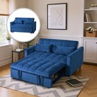 3 In 1 Convertible Futon Sofa Bed Pull Out Sofa Bed Reclining Backrest 2 Pillows
