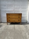 Antique Birdseye Maple Dresser Colonial Revival Chest Vintage 3 Drawer Dresser