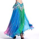Professional 2 Layers 2 Side Slits Gradient Color Belly Dance Skirt 1 1  