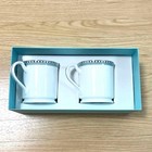 Tiffany   Co  Blue Band Mug Pair Sterling Silver Plated Set New