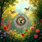 Beautiful Humming Bird And Flower 8 Inch 3d Wind Spinner  Hummingbird Lover Gift