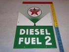 Vintage Texaco Diesel Fuel 2 Green Sprayer 18  Porcelain Metal Gasoline Oil Sign