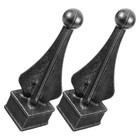 2pcs Black Iron Metal Fence Post Finials For Yard Garden Decoration