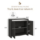 35 Inch Sideboard Buffet Cabinet With Storage  Ebony
