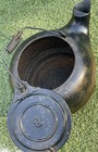 Antique Cast Iron Kettle Gate Mark No 8 Bail Handle Wood Grip Display Rustic 