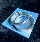 Mia Fiore Sterling Silver Plated Bronze Greek Key Hoop Earrings Made In Italy