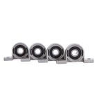 Eowpower 4 Pieces 8 Mm Bore Diameter Ball Mounted Pillow Block Insert Silver 