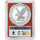 2025-w Proof  1 American Silver Eagle Pcgs Pr70dcam Fdoi Flag Label Red Frame