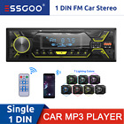 Single 1 Din Car Stereo Mp3 Player Head Unit Fm Radio Bluetooth Audio 2 Usb Aux