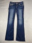 Rock Revival Women   s Blue Jeans Betty 27 Easy Boot Crystals Dark Wash 30x32