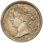 British Hong Kong  1876 H Victoria Twenty Cents  20 Cents  Pcgs Au 58 